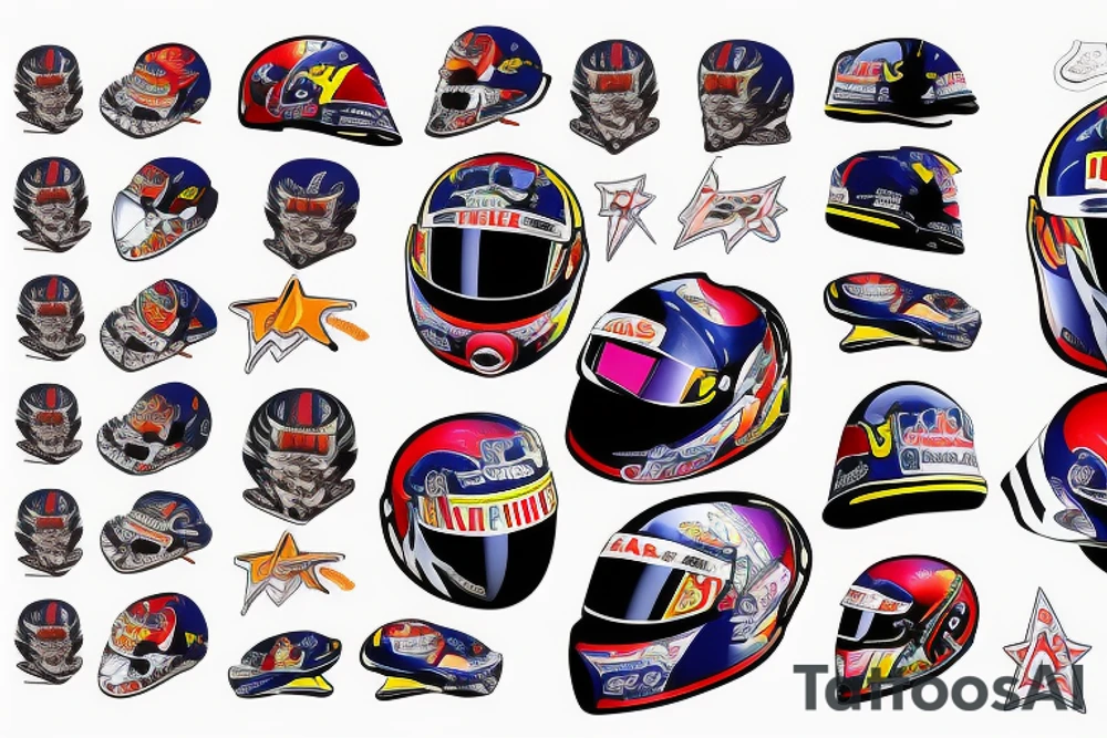 Sebastian vettel helmet tattoo idea