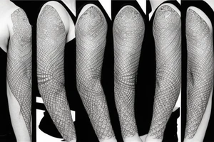 sleeve design with different geometric shapes tattoo idea