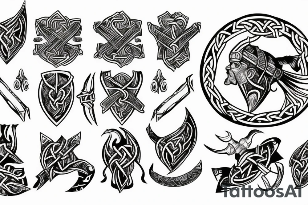 Viking on the back tattoo idea