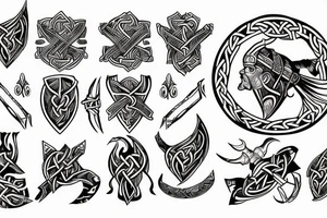 Viking on the back tattoo idea