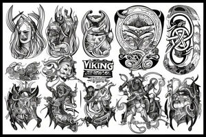 Viking on the back tattoo idea