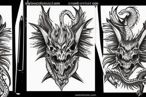 dragon coming out of a skull tattoo idea