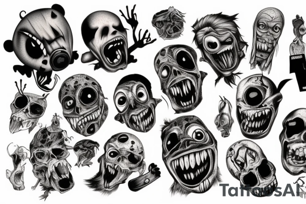 Stitch in the horror movie tattoo idea