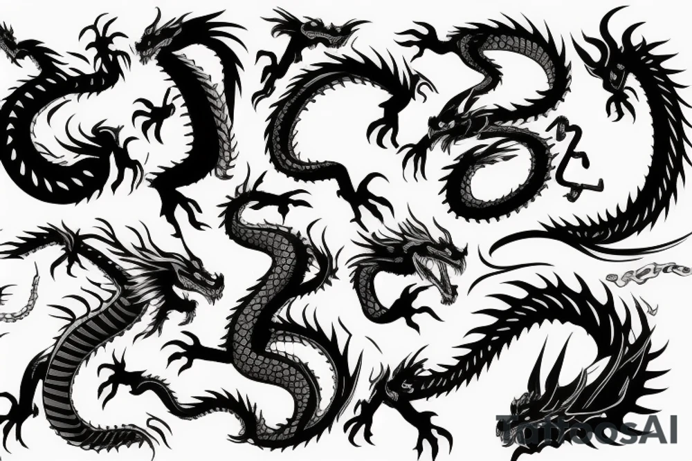 G A
Letters combined with a dragon tattoo idea