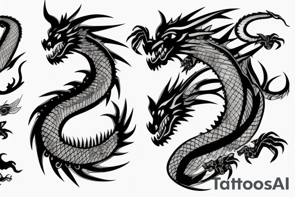 G A
Letters combined with a dragon tattoo idea