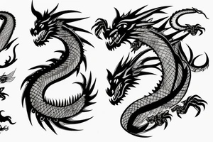 G A
Letters combined with a dragon tattoo idea