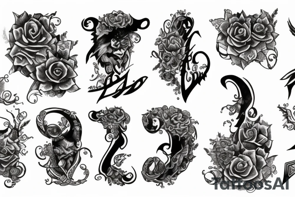 G A
Fantasy letters tattoo idea