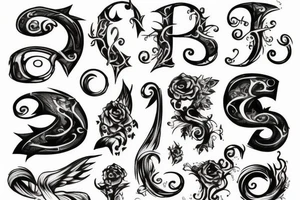 G A
Fantasy letters tattoo idea
