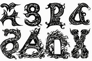 G A
Fantasy letters tattoo idea