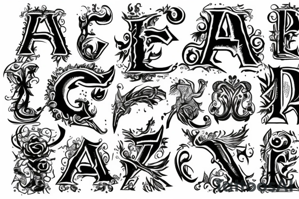 G A
Fantasy letters tattoo idea