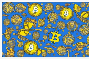 Arm sleeve with bright colors like blues and yellows. Bitcoin. Dogs. Family. tattoo idea