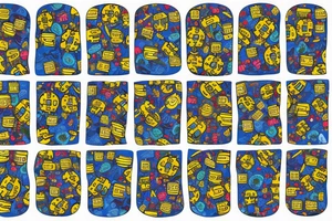 Arm sleeve with bright colors like blues and yellows. Bitcoin. Dogs. Family. tattoo idea