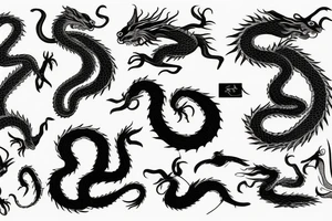 snake, rabbit, horse and dragon tattoo idea