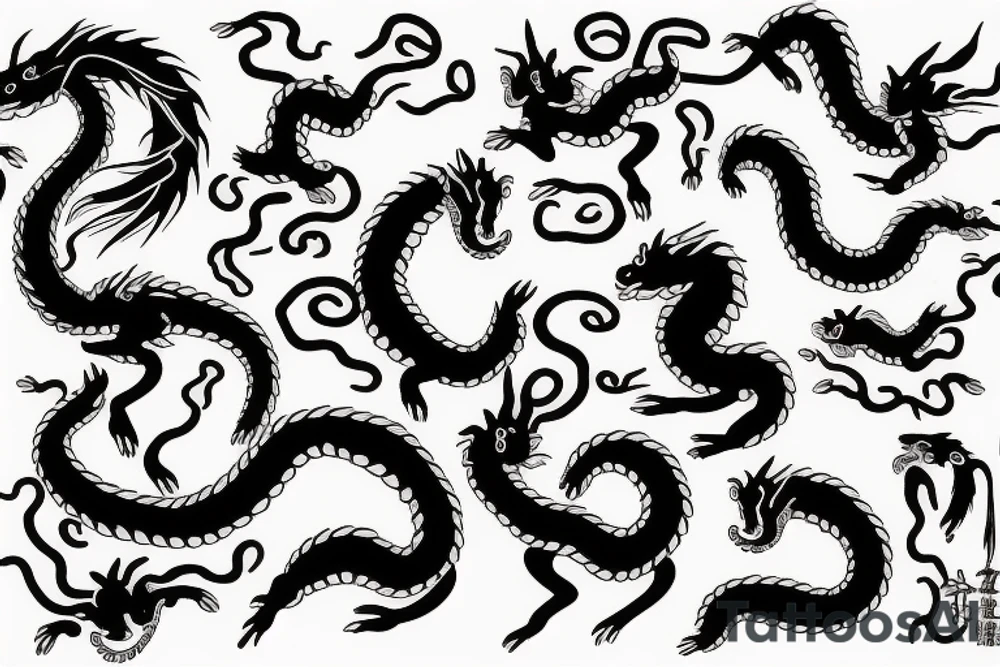 snake, rabbit, horse and dragon tattoo idea