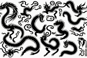 snake, rabbit, horse and dragon tattoo idea