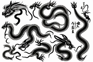 snake, rabbit, horse and dragon tattoo idea