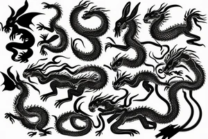 snake, rabbit, horse and dragon tattoo idea