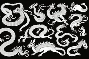snake, rabbit, horse and dragon tattoo idea