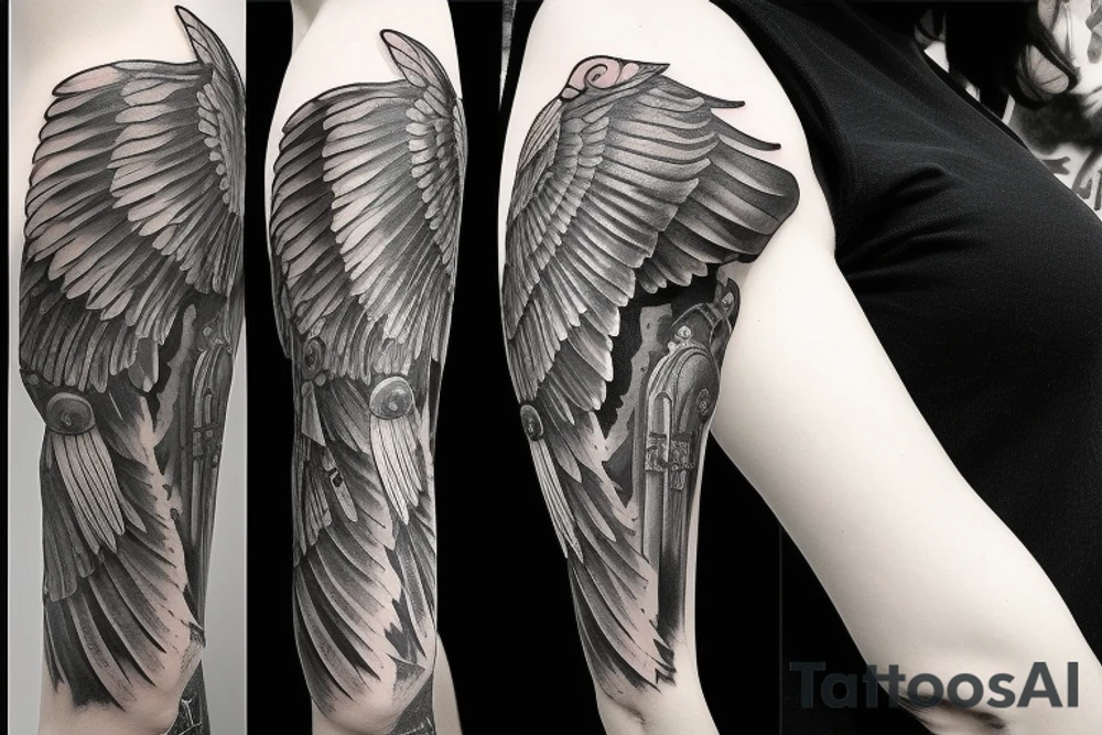 Valkyrie with sword and shield big wings sexy tattoo idea Valkyrie with sword and shield big wings sexy tattoo idea