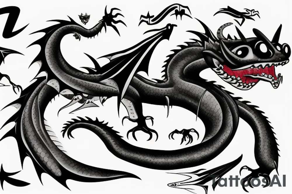 Toothless dragon on forearm tattoo idea