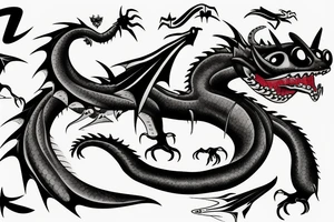 Toothless dragon on forearm tattoo idea