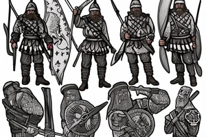 Slavic warrior, serbian warrior and world war I serbian soldier with wolf and half compas half watch andarrow that is a point view tattoo idea