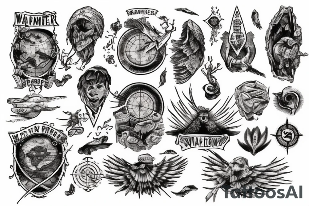 Wanderer with map and landfall tattoo idea