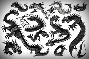 small dragon and a swallow tattoo idea