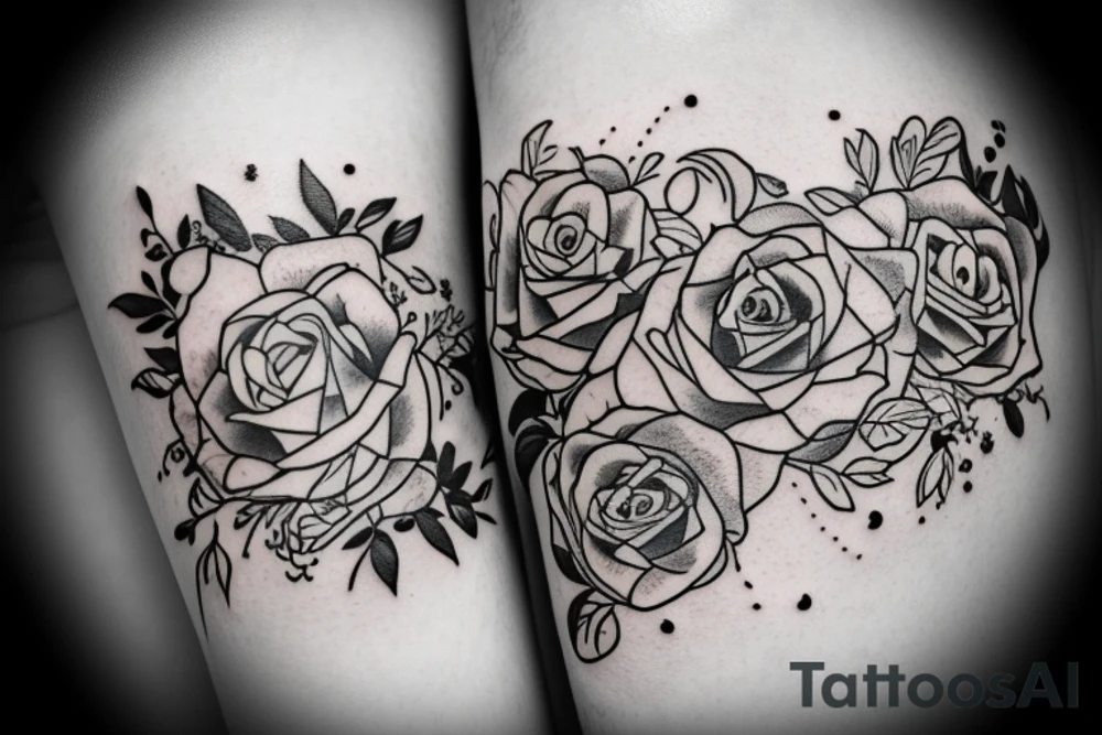 Romantic couple in love tattoo idea
