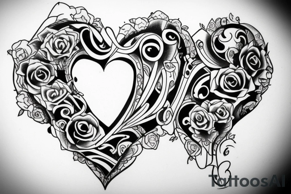 Romantic couple in love tattoo idea