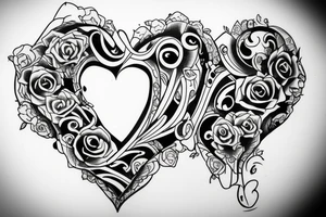 Romantic couple in love tattoo idea