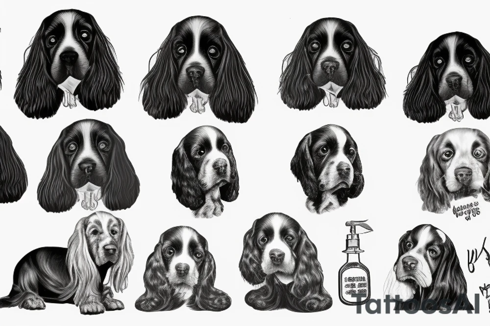 English Cocker spaniel tattoo idea
