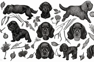 English Cocker spaniel rating carrot tattoo idea