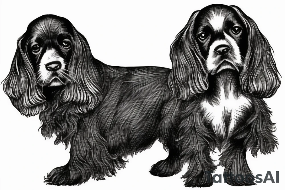 English Cocker spaniel rating carrot tattoo idea