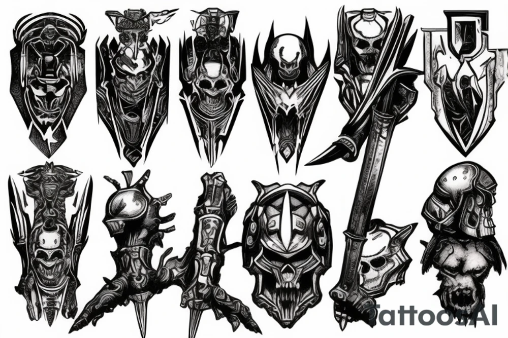 Doom Slayer sword tattoo idea