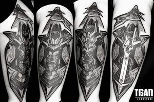 Doom Slayer sword tattoo idea