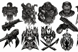 Doom Slayer sword tattoo idea