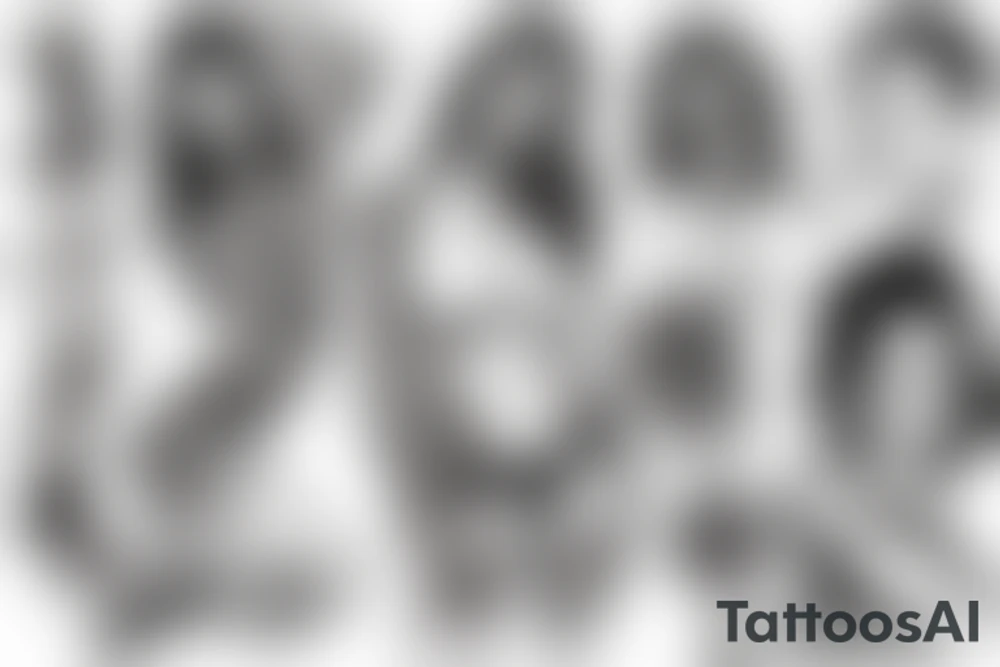 Realistic sexy woman next to castle tattoo idea