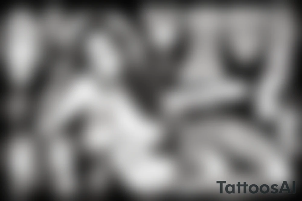 Realistic sexy woman next to castle tattoo idea