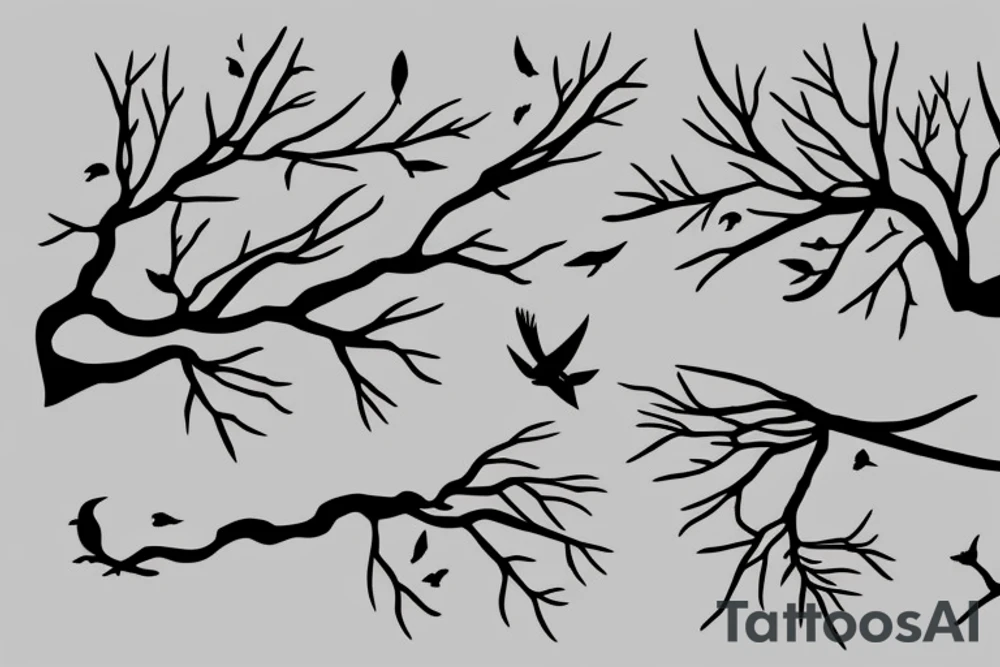 Bird on a breaking branch tattoo idea
