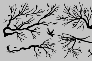 Bird on a breaking branch tattoo idea