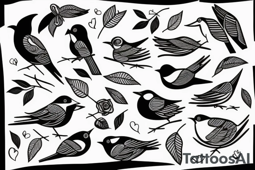 Bird chirping tattoo idea