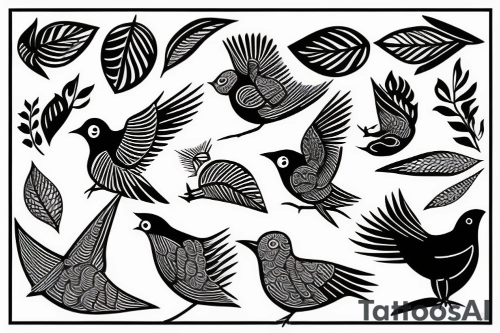 Bird chirping tattoo idea