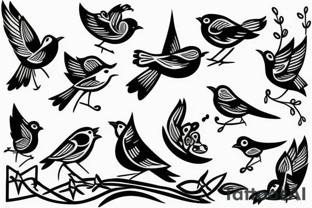 Bird chirping tattoo idea