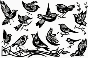 Bird chirping tattoo idea