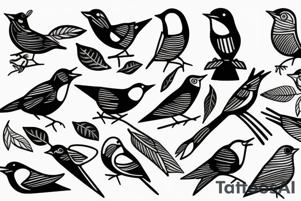 Bird chirping tattoo idea
