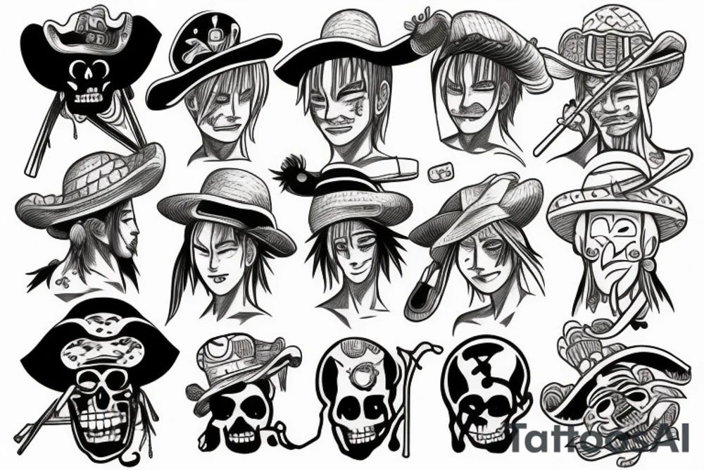 straw hat pirates tattoo idea