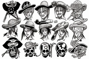 straw hat pirates tattoo idea