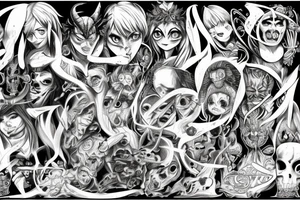 Demonic seven deadly sins tattoo idea