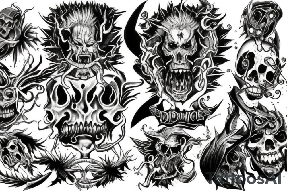 Demonic seven deadly sins tattoo idea